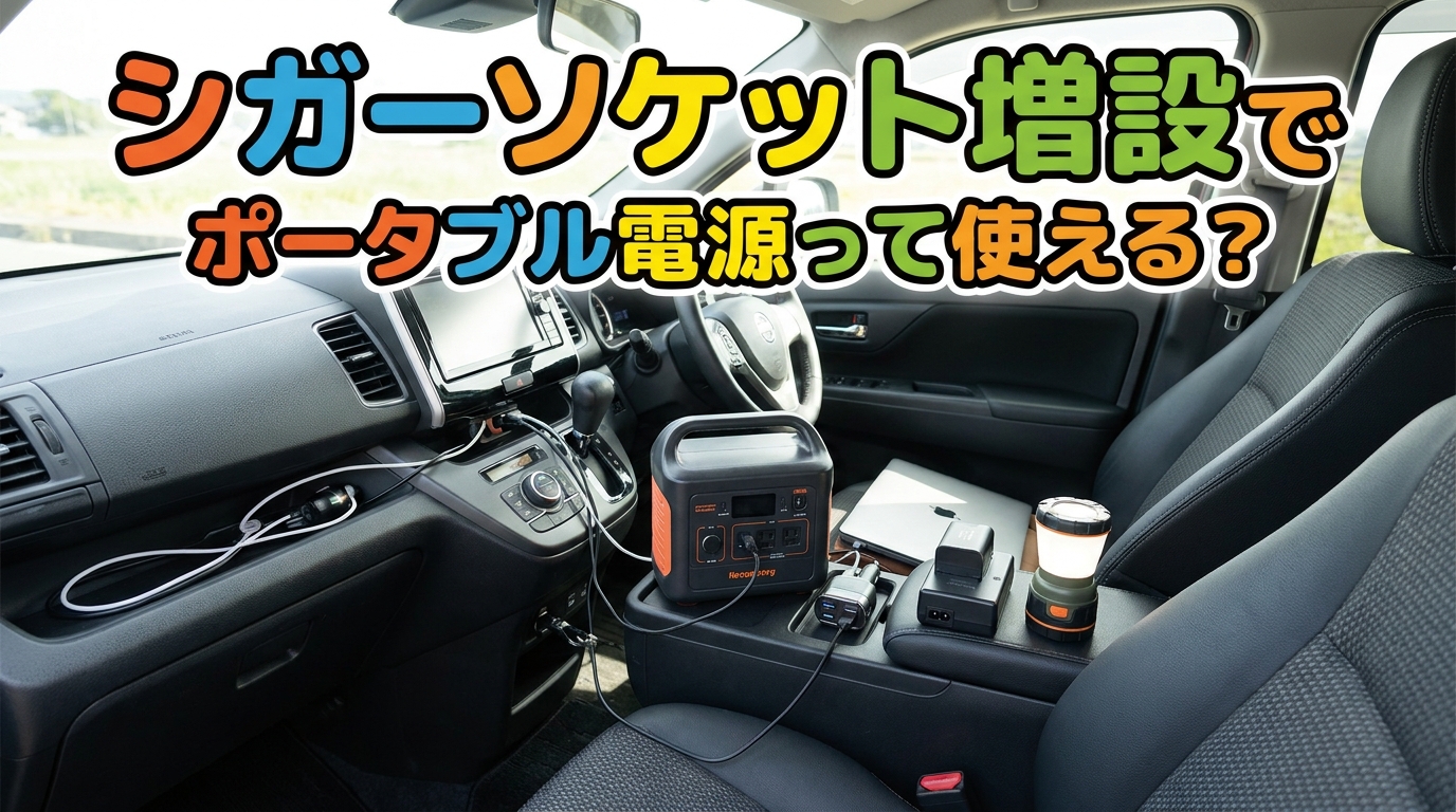 シガーソケット増設でポータブル電源って使える?