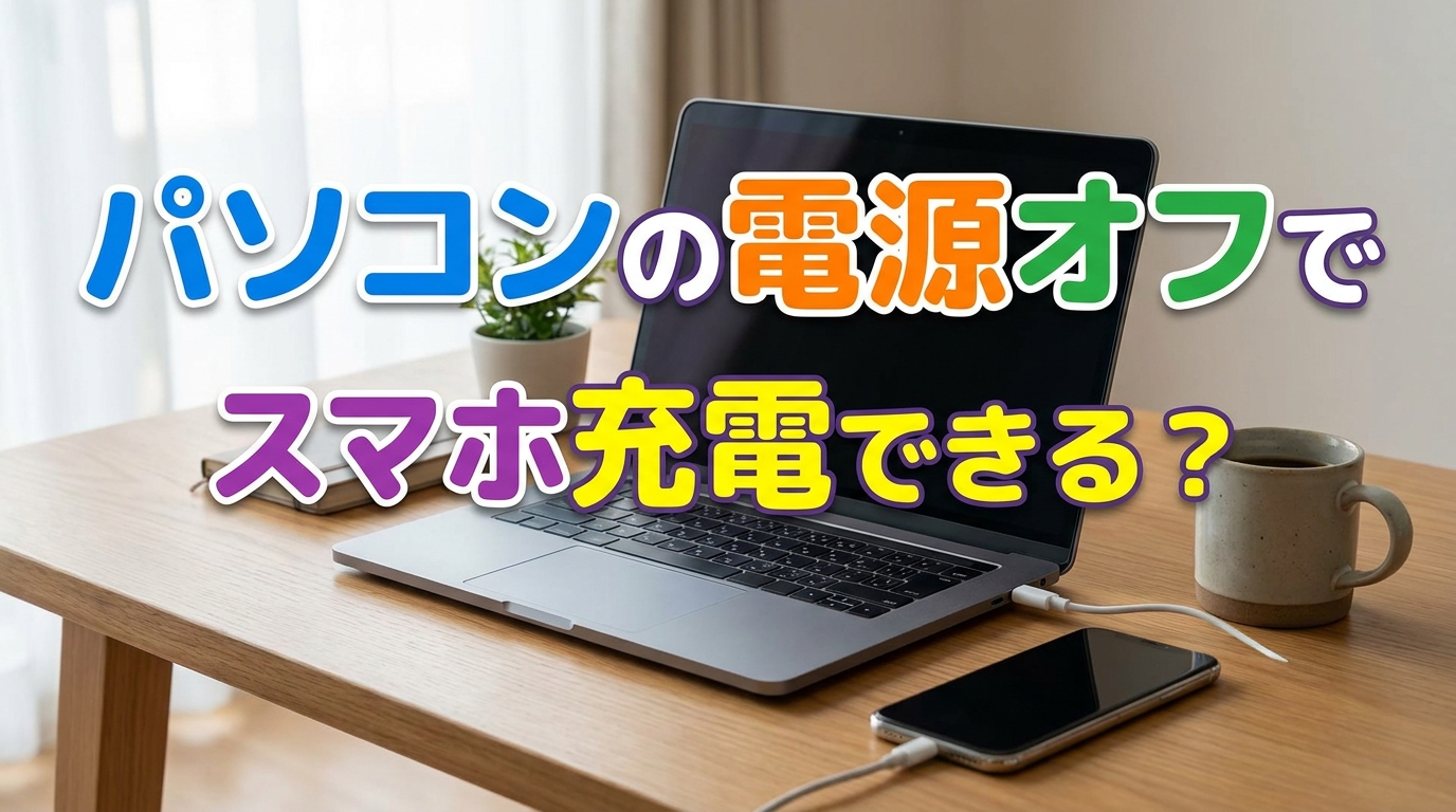 パソコンの電源オフでスマホ充電できる?