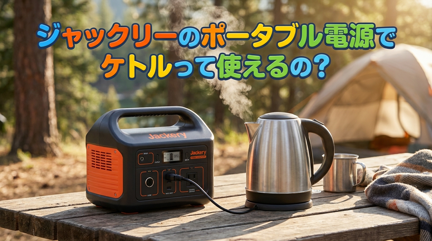 ジャックリーのポータブル電源でケトルって使えるの?