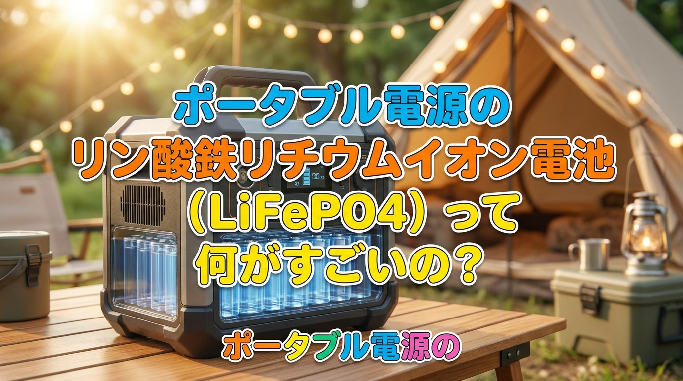 ポータブル電源のリン酸鉄リチウムイオン電池(LiFePO4)って何がすごいの?