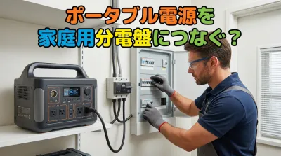 ポータブル電源を家庭用分電盤につなぐ？