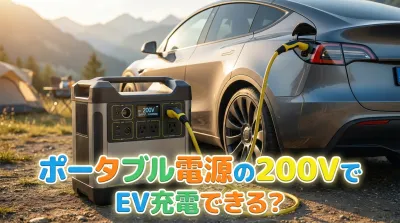 ポータブル電源の200VでEV充電できる？