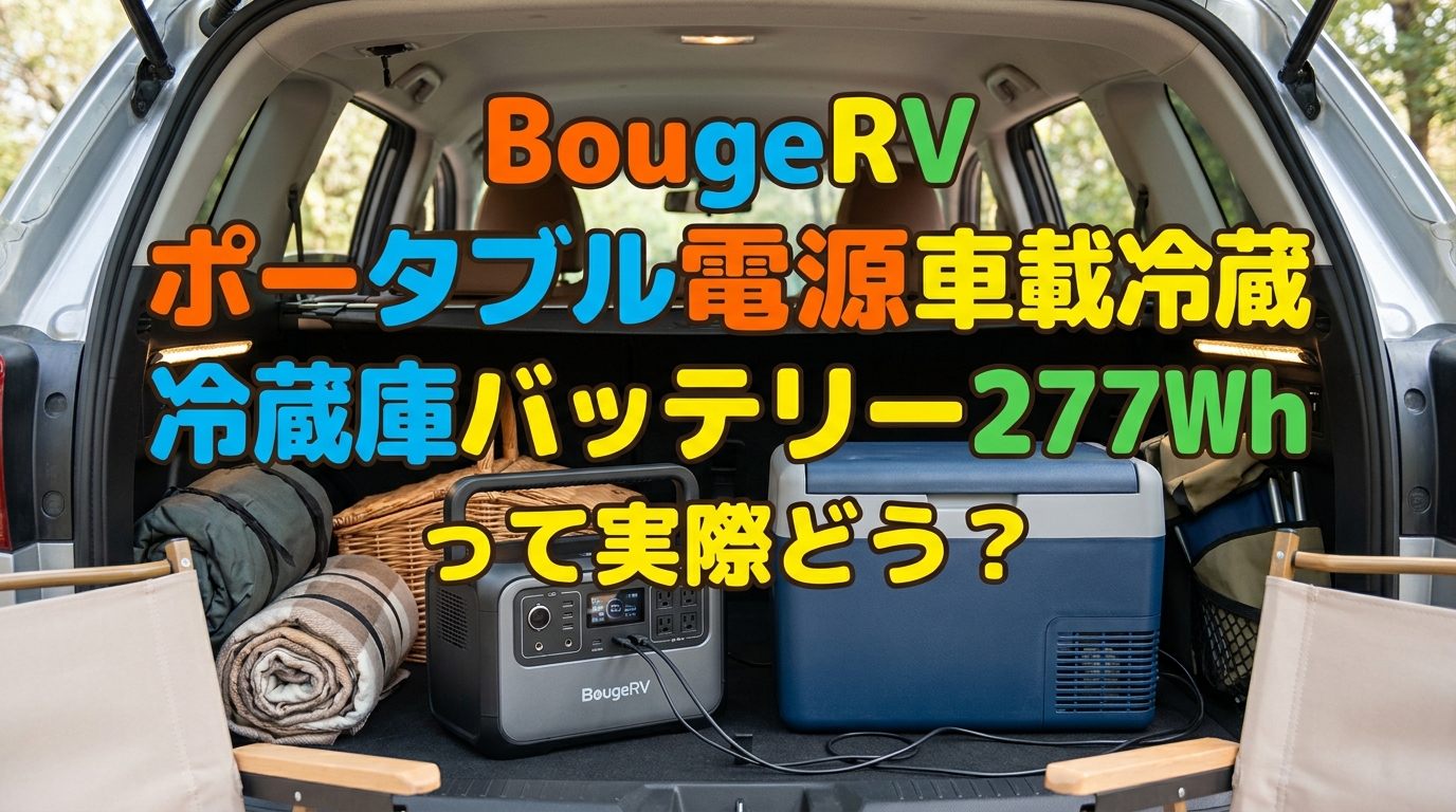 BougeRV ポータブル電源車載冷蔵庫バッテリー277Whって実際どう?