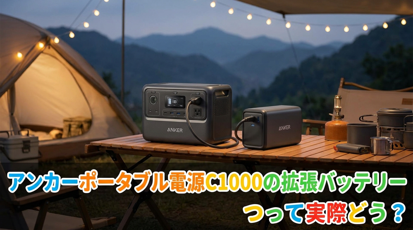 アンカーポータブル電源C1000の拡張バッテリーって実際どう？