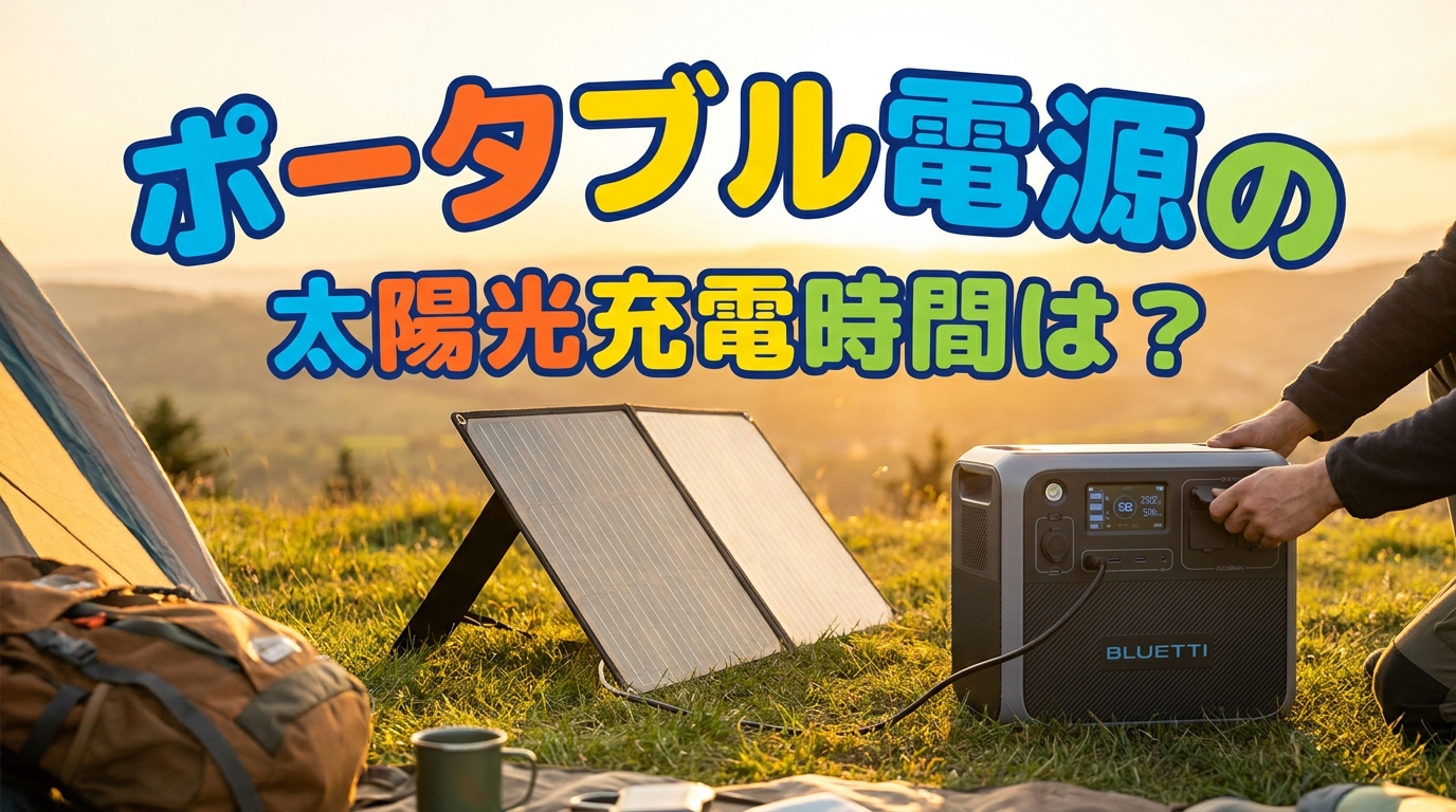 ポータブル電源の太陽光充電時間は?