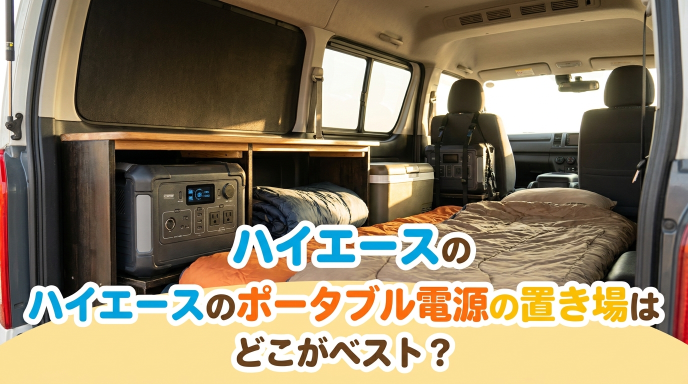 ハイエースのポータブル電源の置き場はどこがベスト？