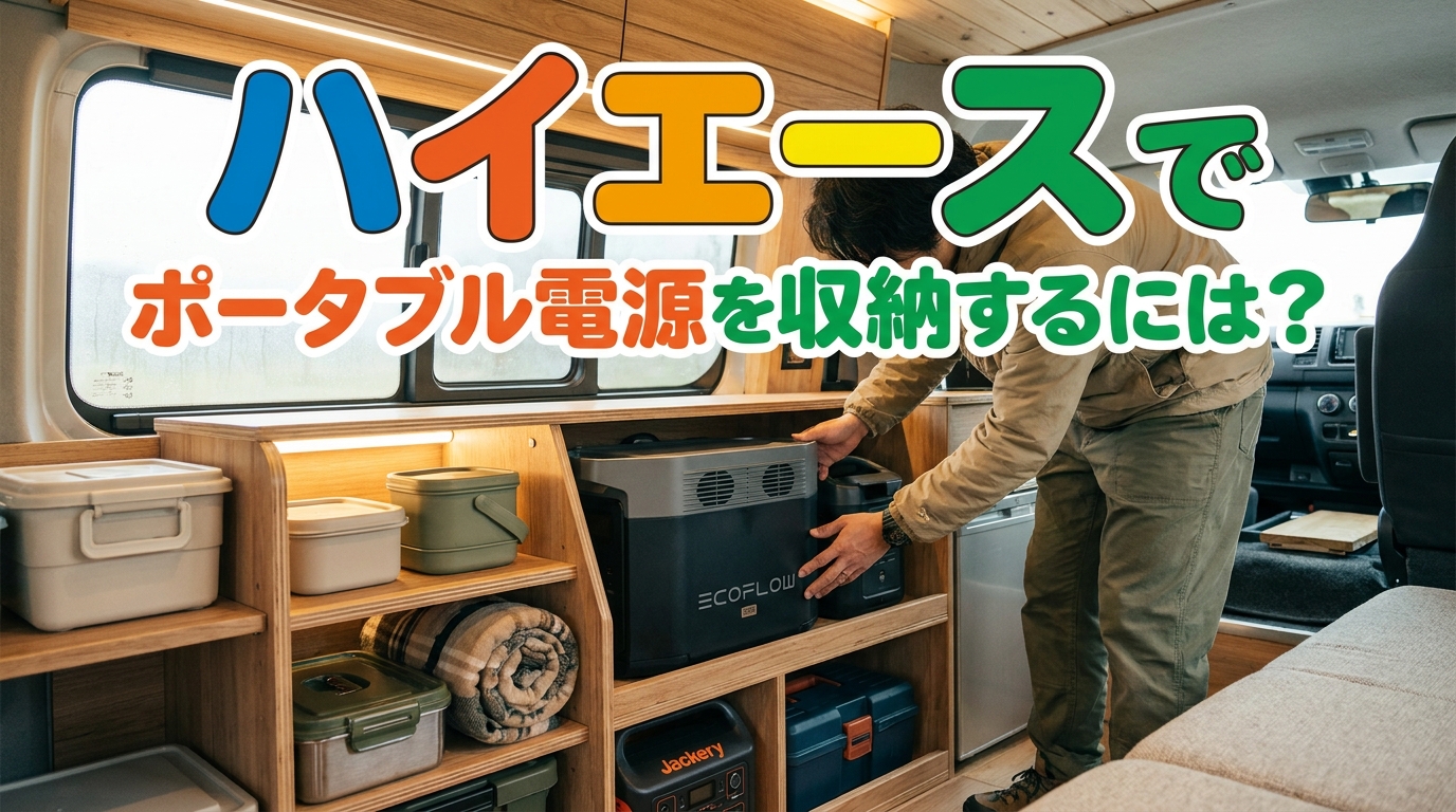 ハイエースでポータブル電源を収納するには？
