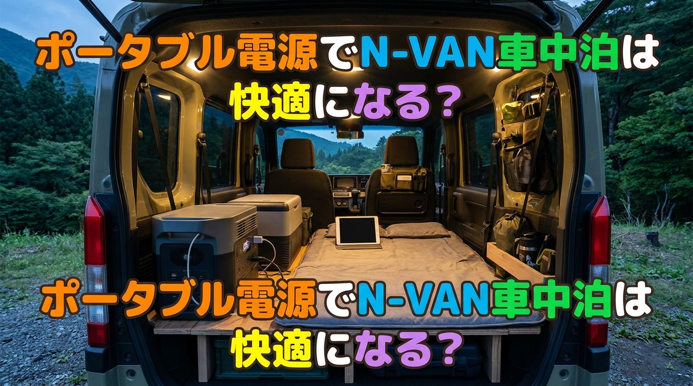 ポータブル電源でN-VAN車中泊は快適になる?