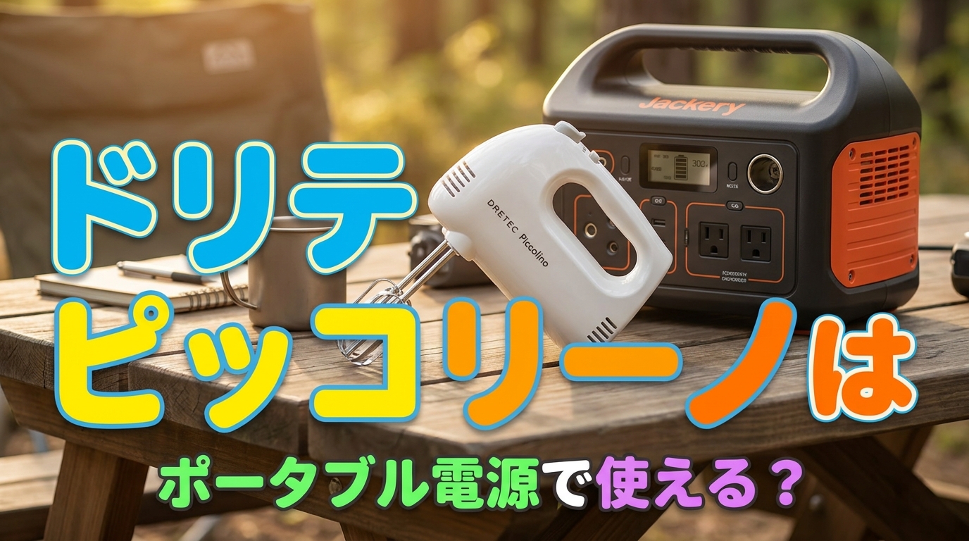 ドリテック ピッコリーノはポータブル電源で使える？