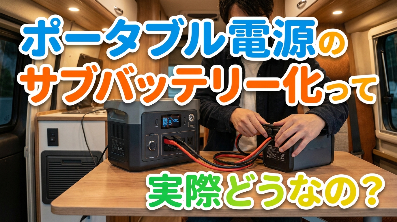ポータブル電源のサブバッテリー化って実際どうなの？