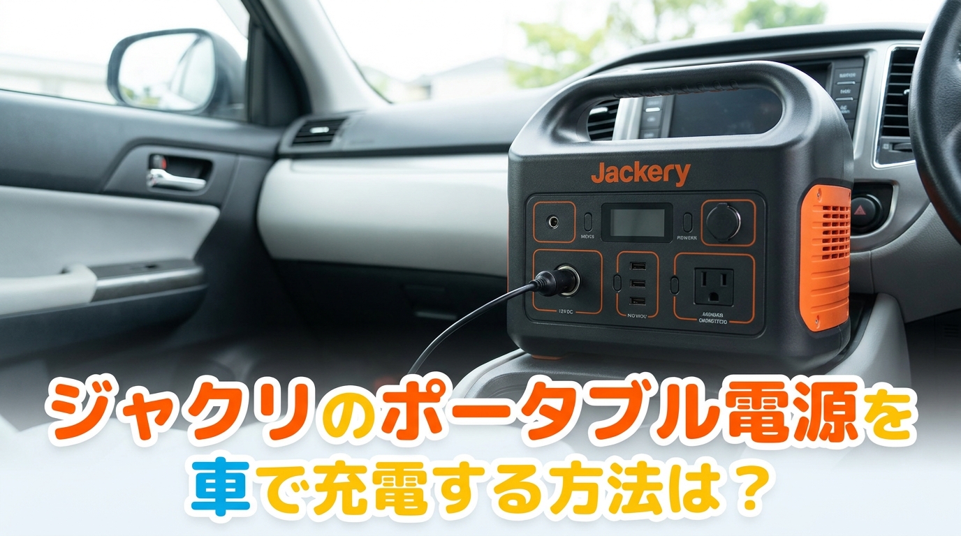 ジャクリのポータブル電源を車で充電する方法は？