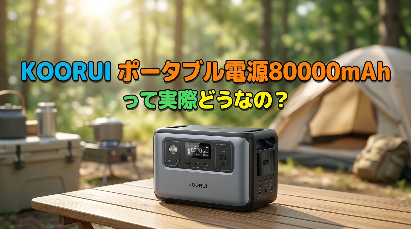 KOORUI ポータブル電源80000mAhって実際どうなの？ポタ電源チョイス