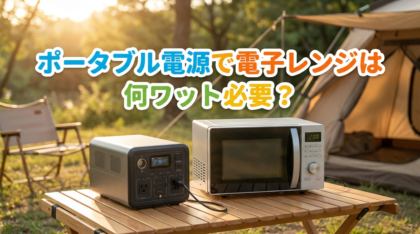 ポータブル電源で電子レンジは何ワット必要？