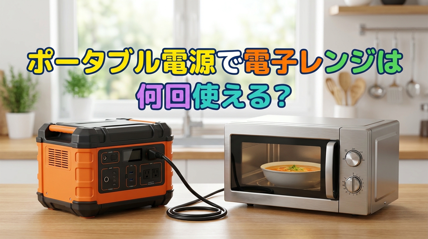 ポータブル電源で電子レンジは何回使える?
