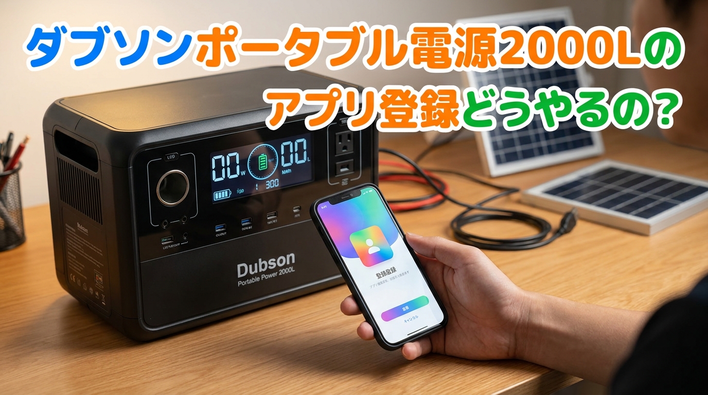 ダブソンポータブル電源2000Lのアプリ登録どうやるの？