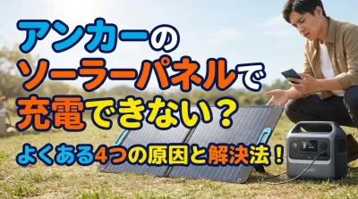 アンカーのソーラーパネルで充電できない？