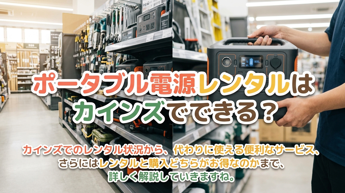 ポータブル電源レンタルはカインズでできる？