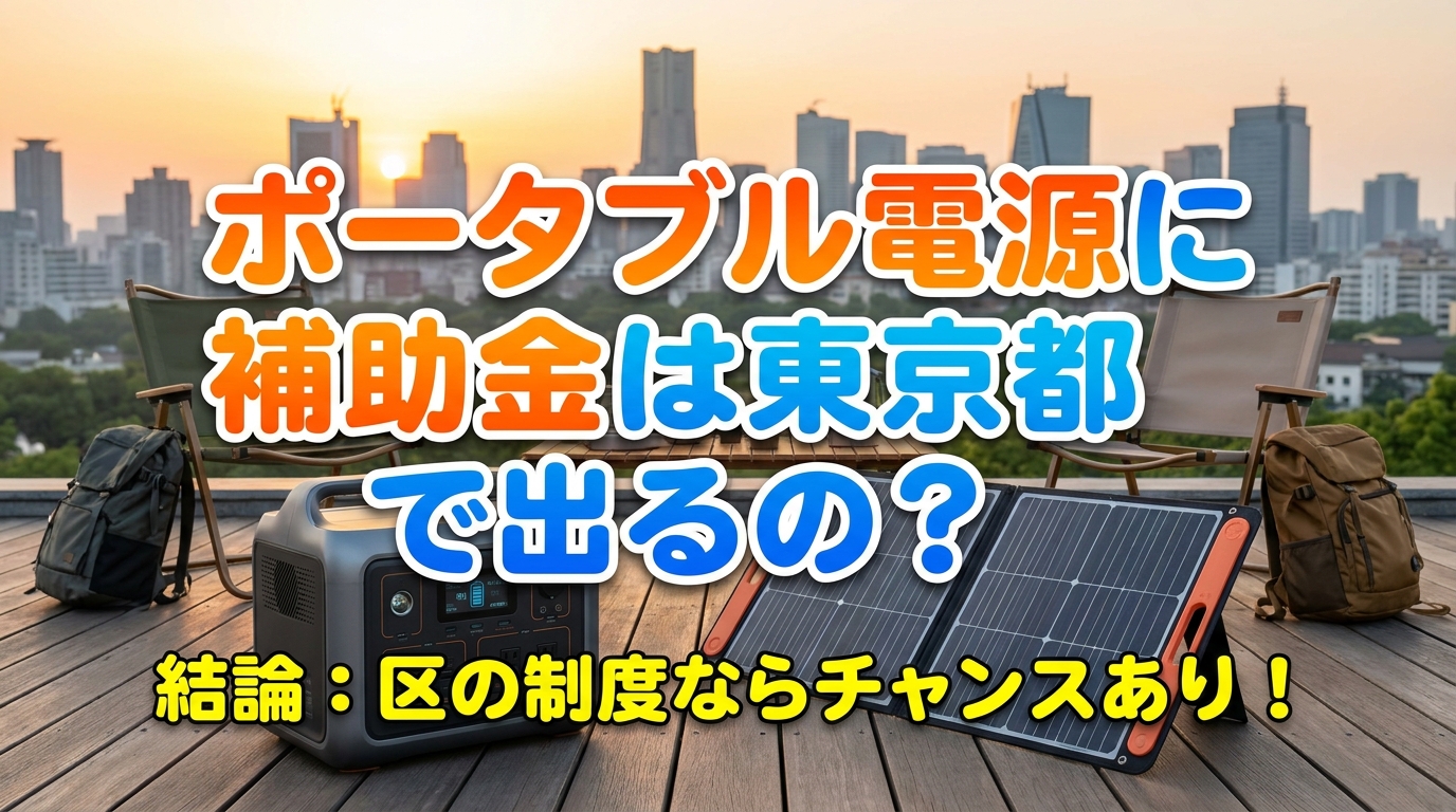 ポータブル電源に補助金は東京都で出るの?