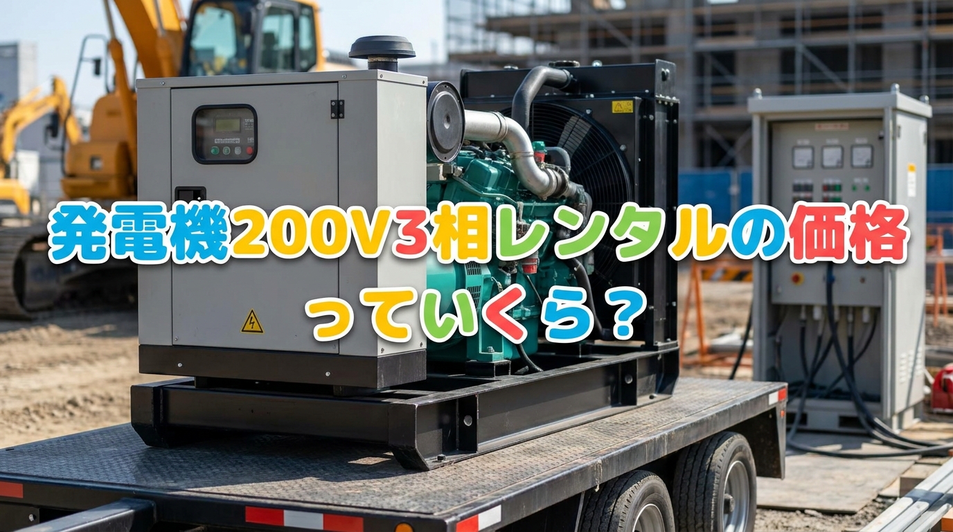発電機200V3相レンタルの価格っていくら？
