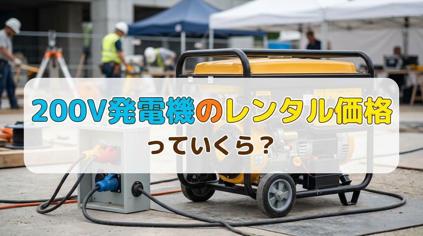 200V発電機のレンタル価格っていくら？