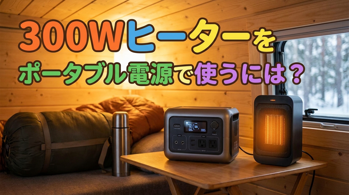 300Wヒーターをポータブル電源で使うには?