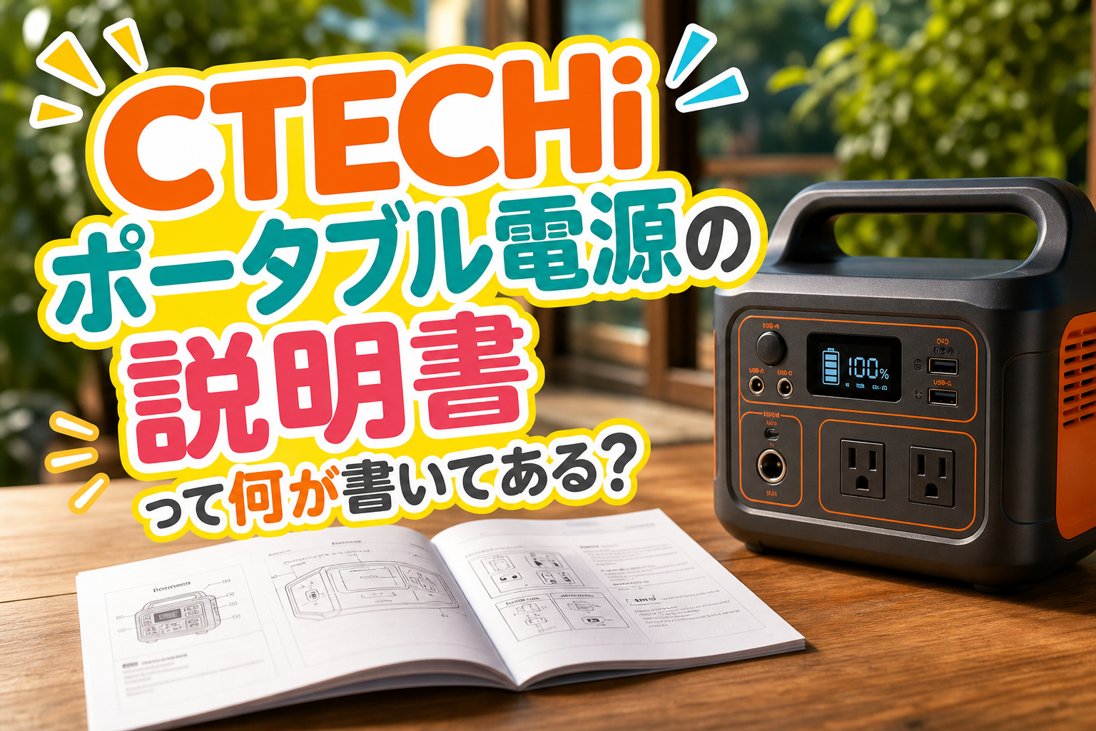 CTECHiポータブル電源の説明書って何が書いてある?