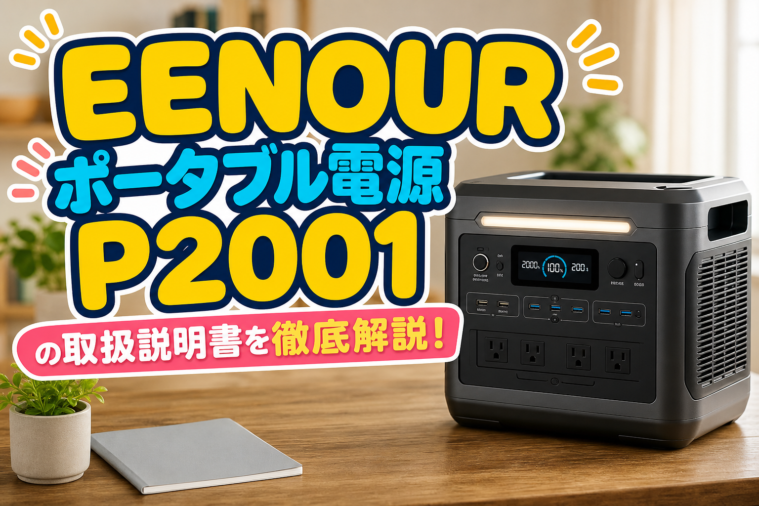 EENOUR ポータブル電源 P2001の取扱説明書を徹底解説！
