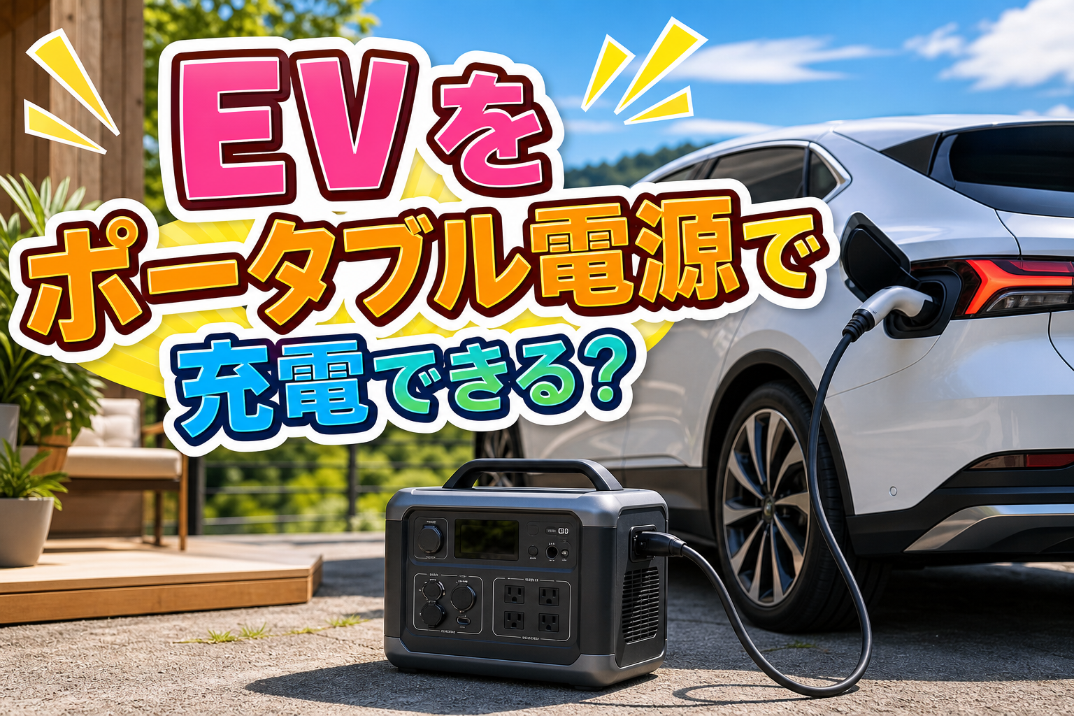 EVをポータブル電源で充電できる？