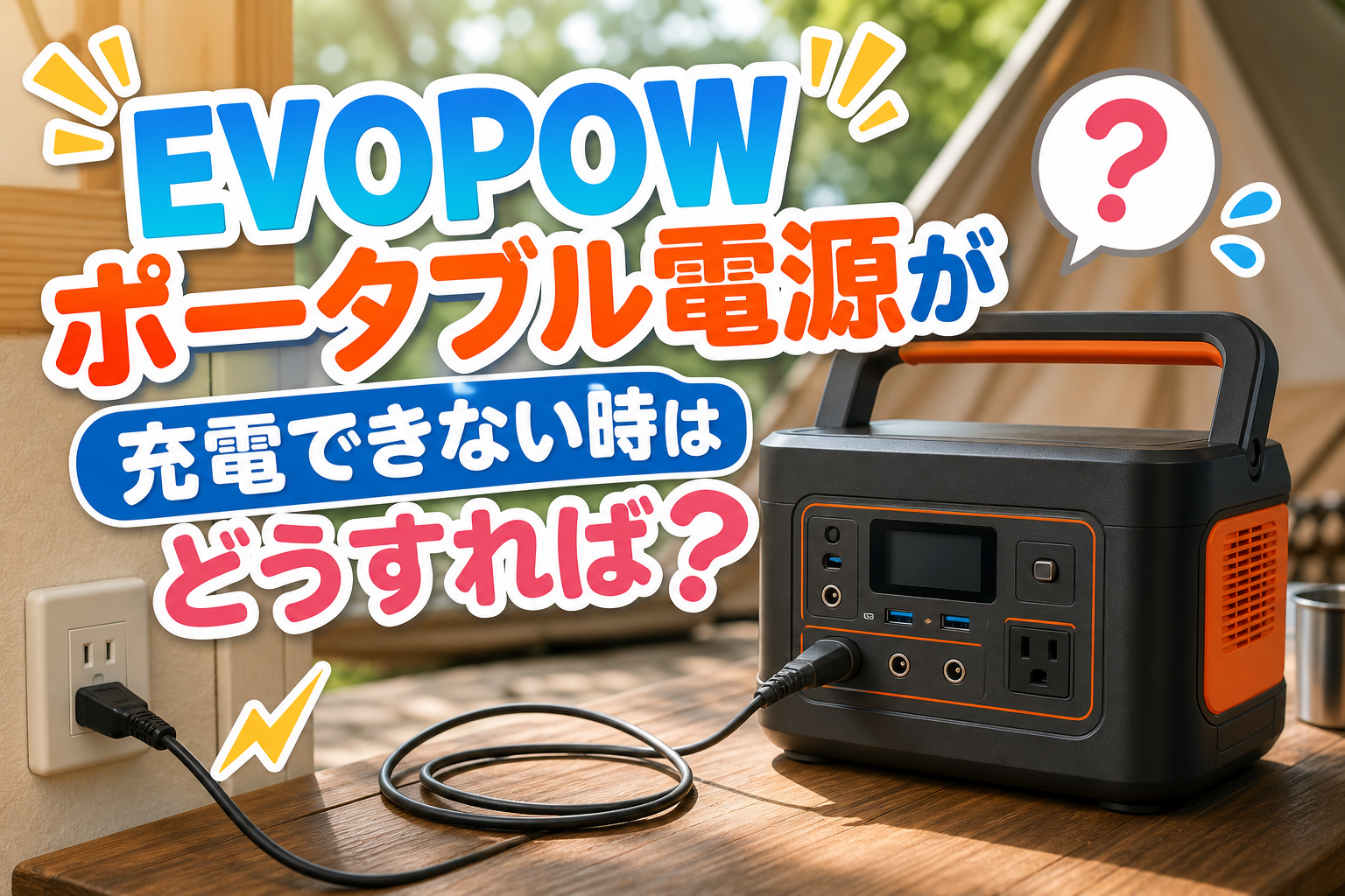 EVOPOWポータブル電源が充電できない時はどうすれば？