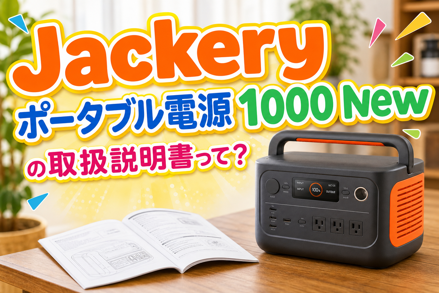 Jackeryポータブル電源1000 Newの取扱説明書って?