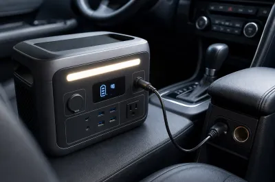 アンカーのポータブル電源はシガーソケットで充電できる？