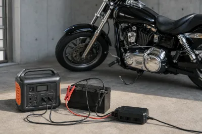 ハーレーのバッテリーをポータブル電源で充電できる？