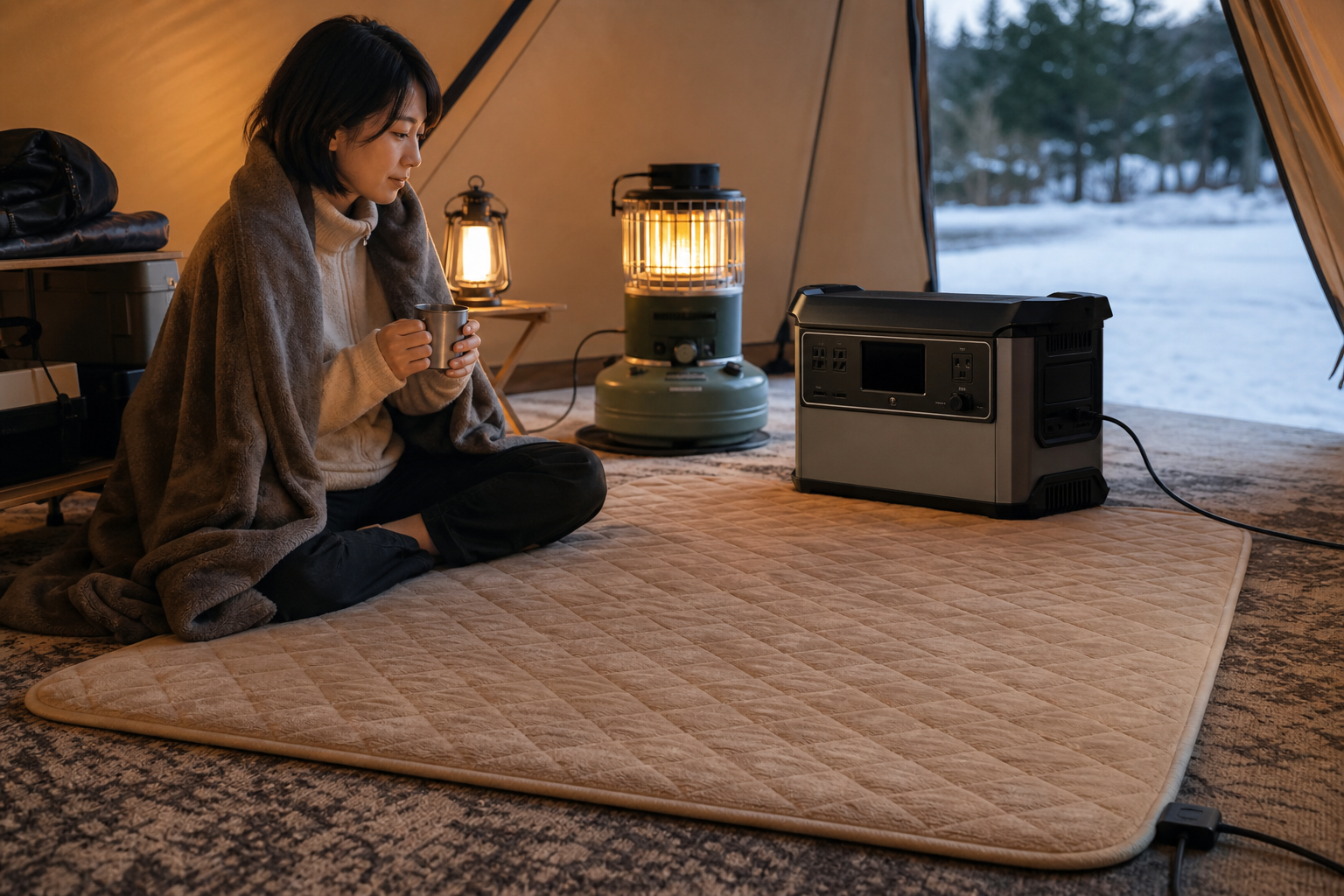 ホットカーペット3畳はポータブル電源で使えるか?