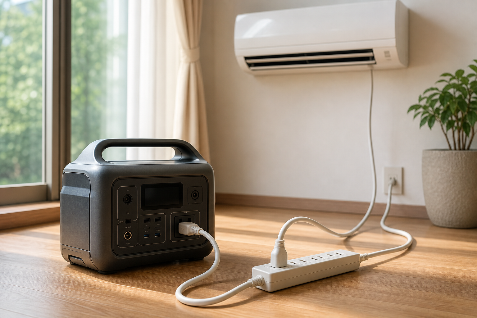 ポータブル電源でエアコンに延長コードは使える?