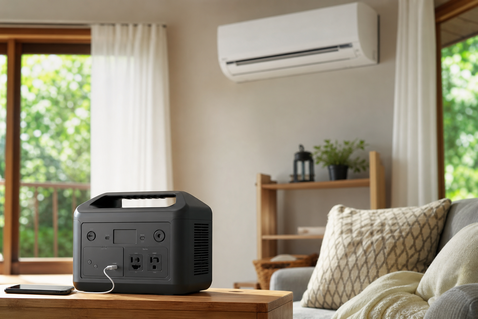 ポータブル電源でエアコンの稼働時間はどれくらい?