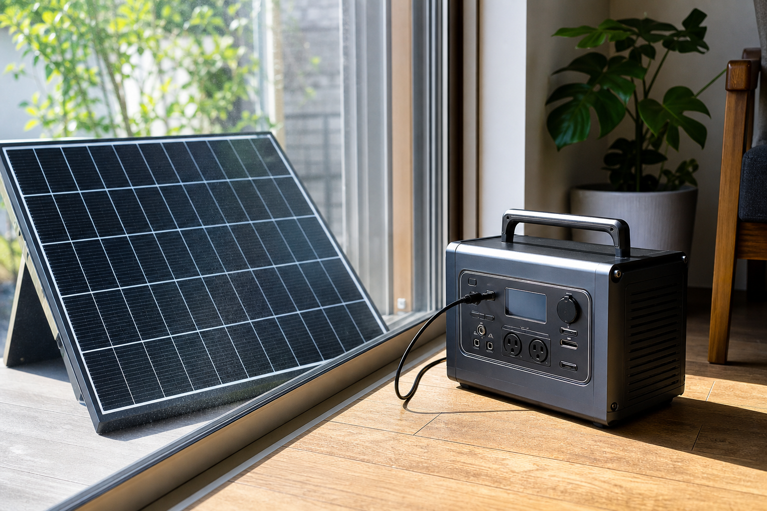 ポータブル電源はソーラーパネルで窓越し充電できる？