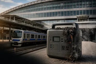 水戸駅の火災はポータブル電源が原因だったの？