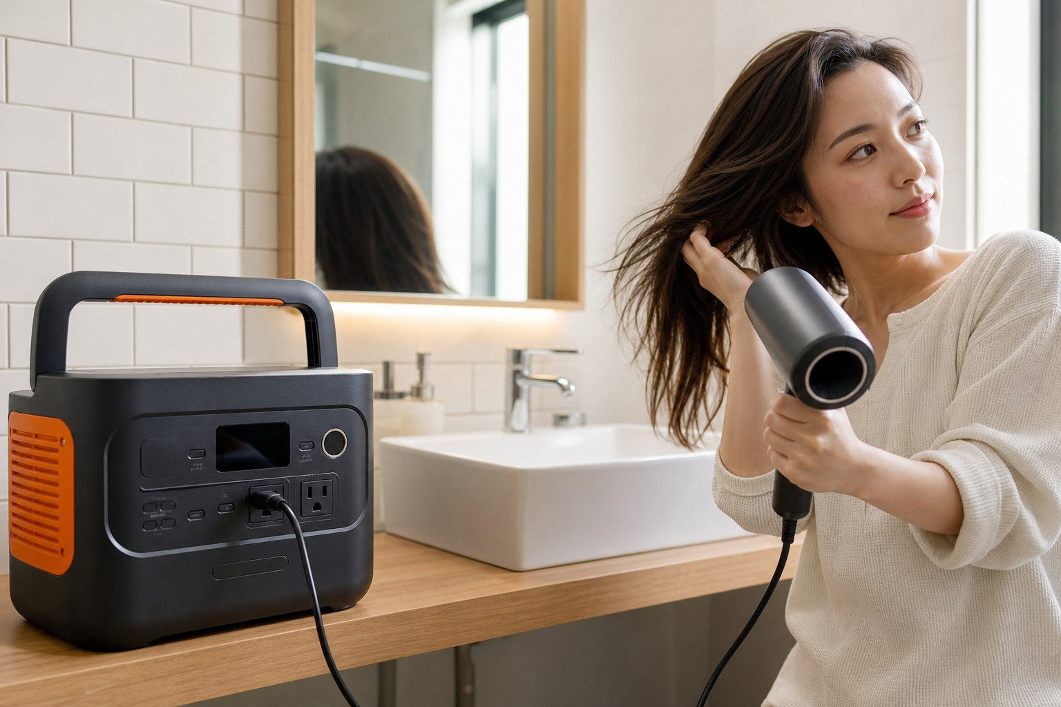 Jackeryポータブル電源1000 Newでドライヤーは使える？