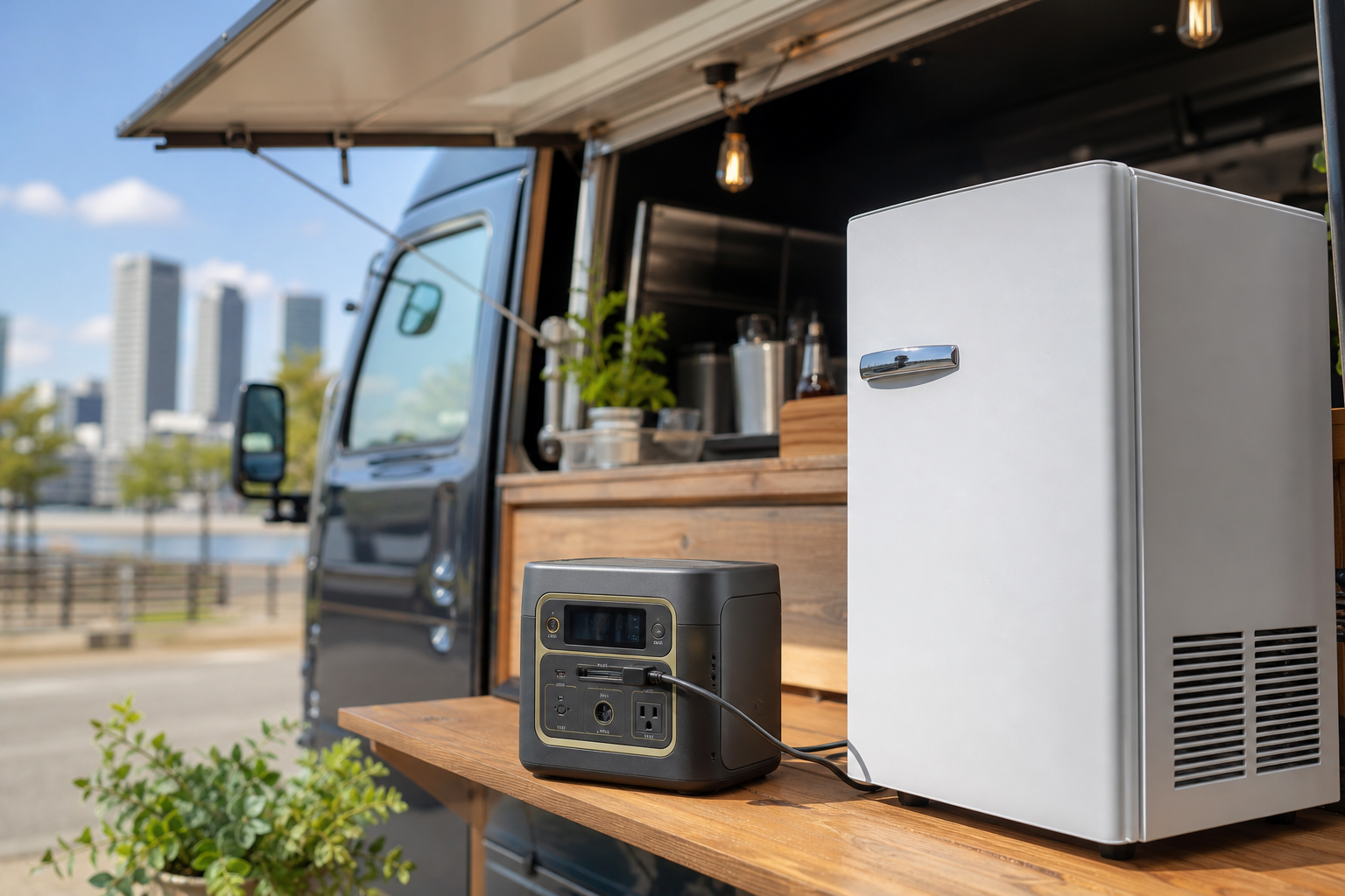 キッチンカーの冷蔵庫にポータブル電源は使える？