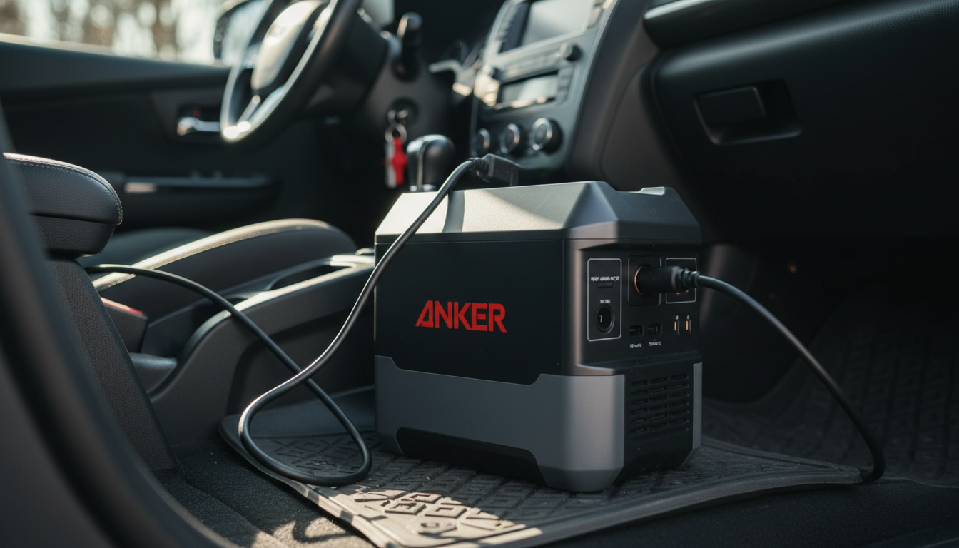 アンカーのポータブル電源を車で充電する方法は2つあります