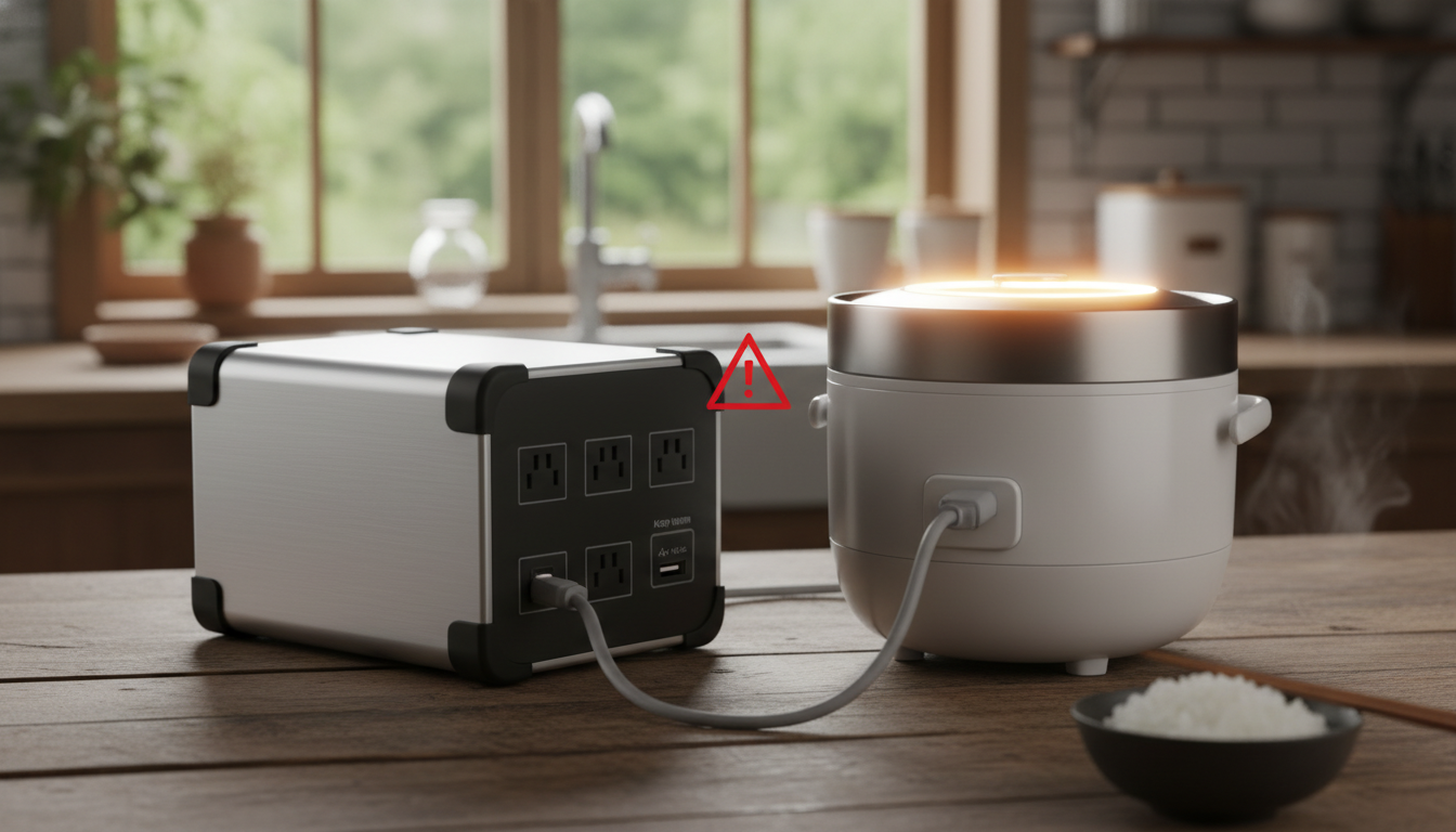 ポータブル電源で炊飯器の保温は可能だが要注意！
