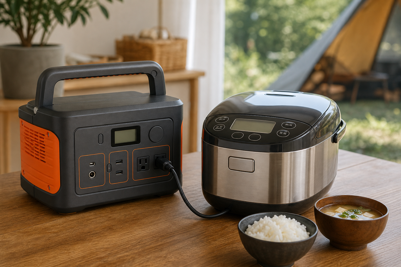 JackeryポータブルS電源×炊飯器の具体的な使用例
