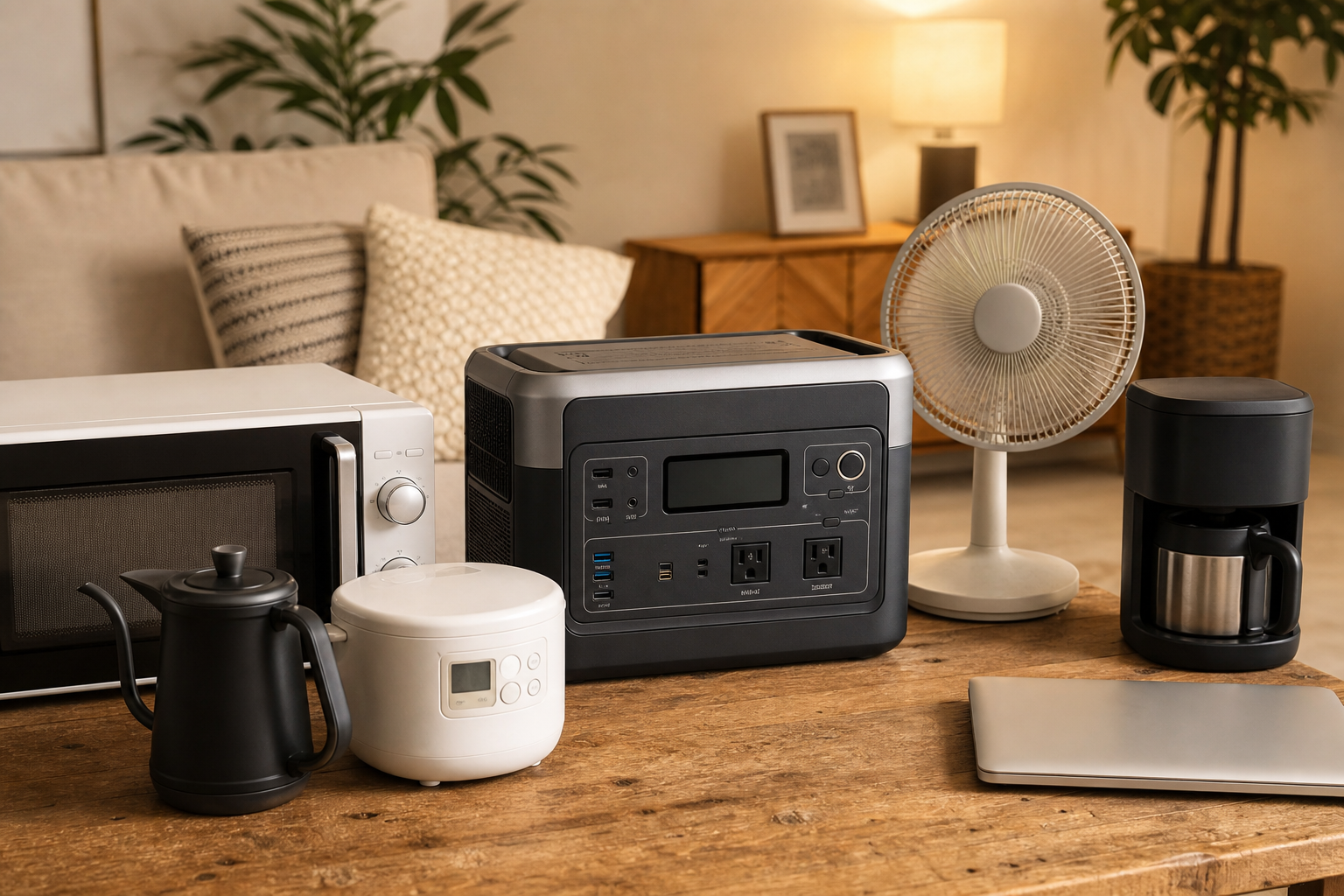 家電別!1500Whポータブル電源で何時間使える?具体例まとめ