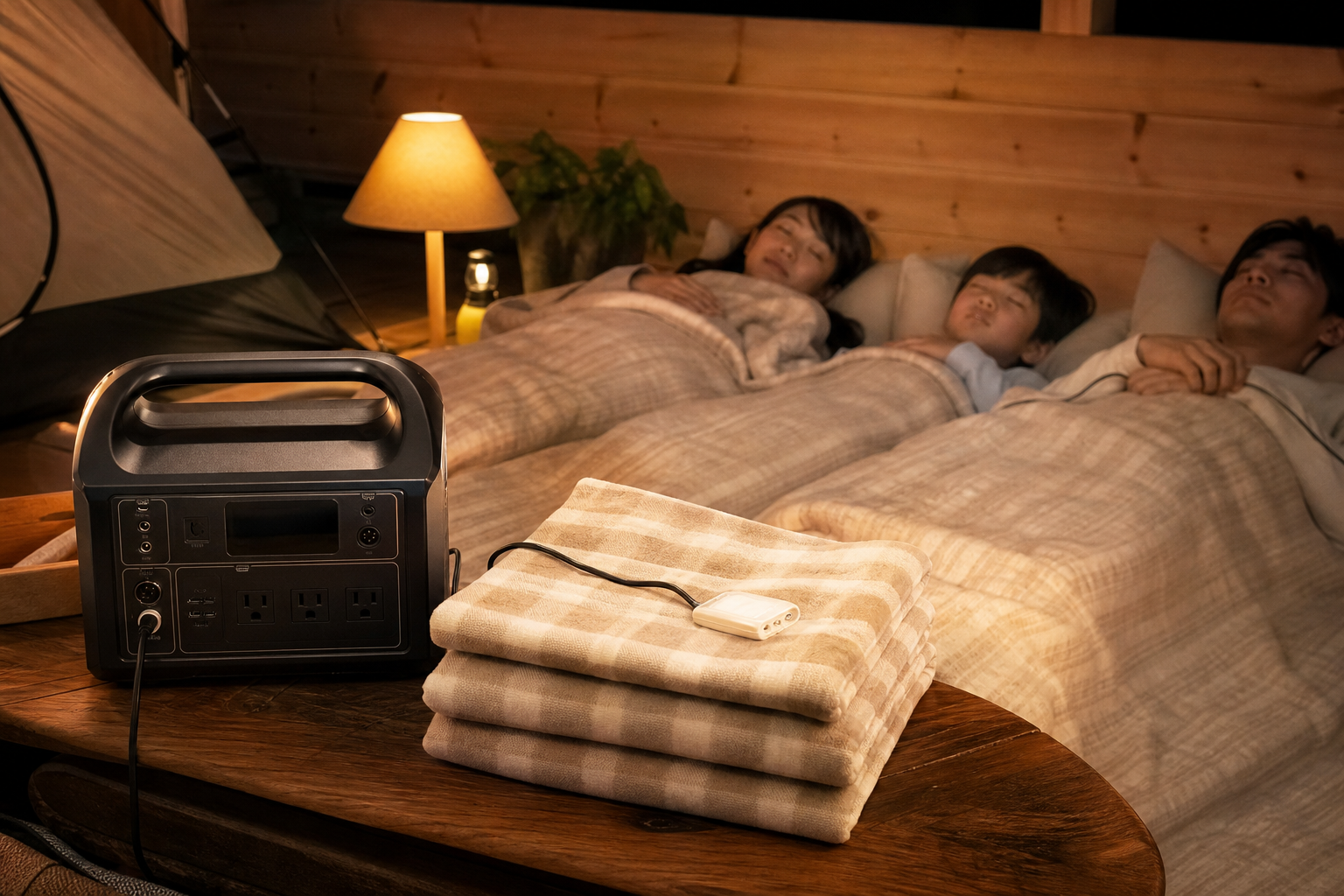 電気毛布3枚をポータブル電源で使うなら1,000Wh以上が安心!