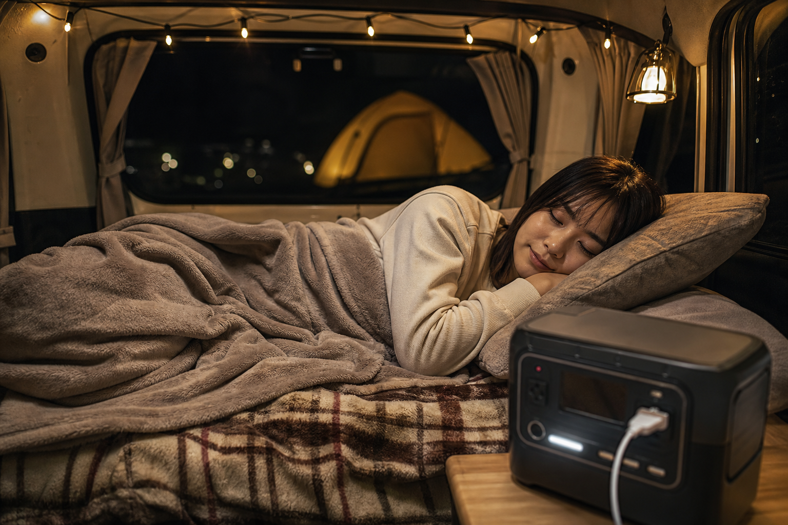 結論：ポータブル電源で電気毛布は一晩使えます！