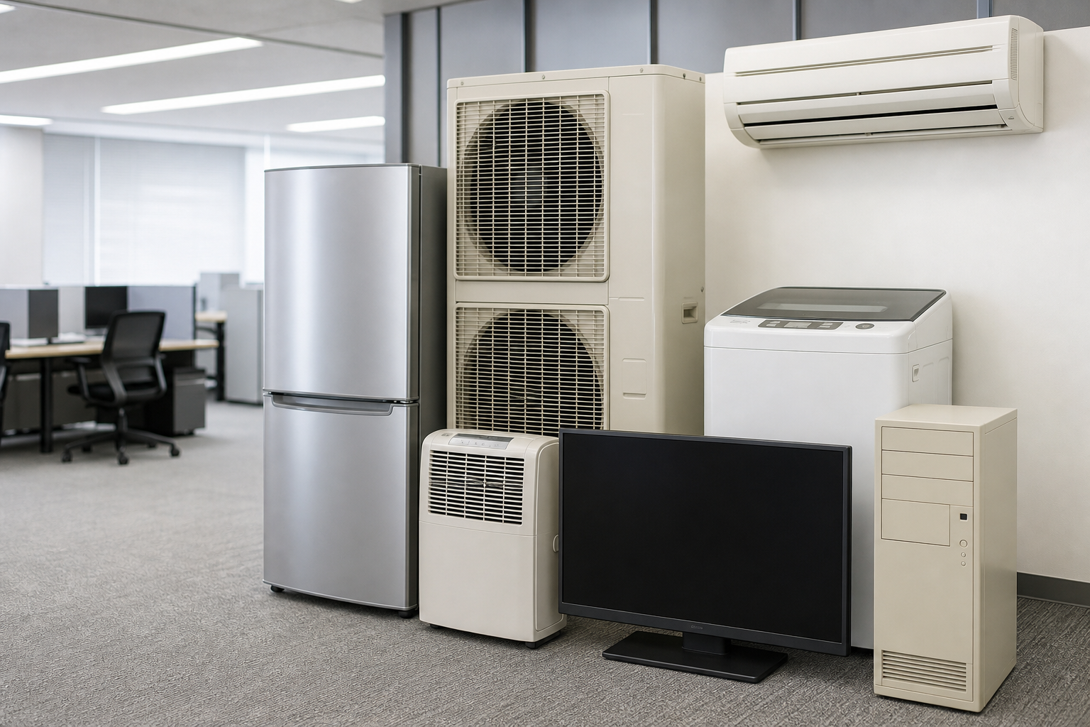 事業所の廃家電リサイクルは、機器の種類と状況で処理ルートが決まります