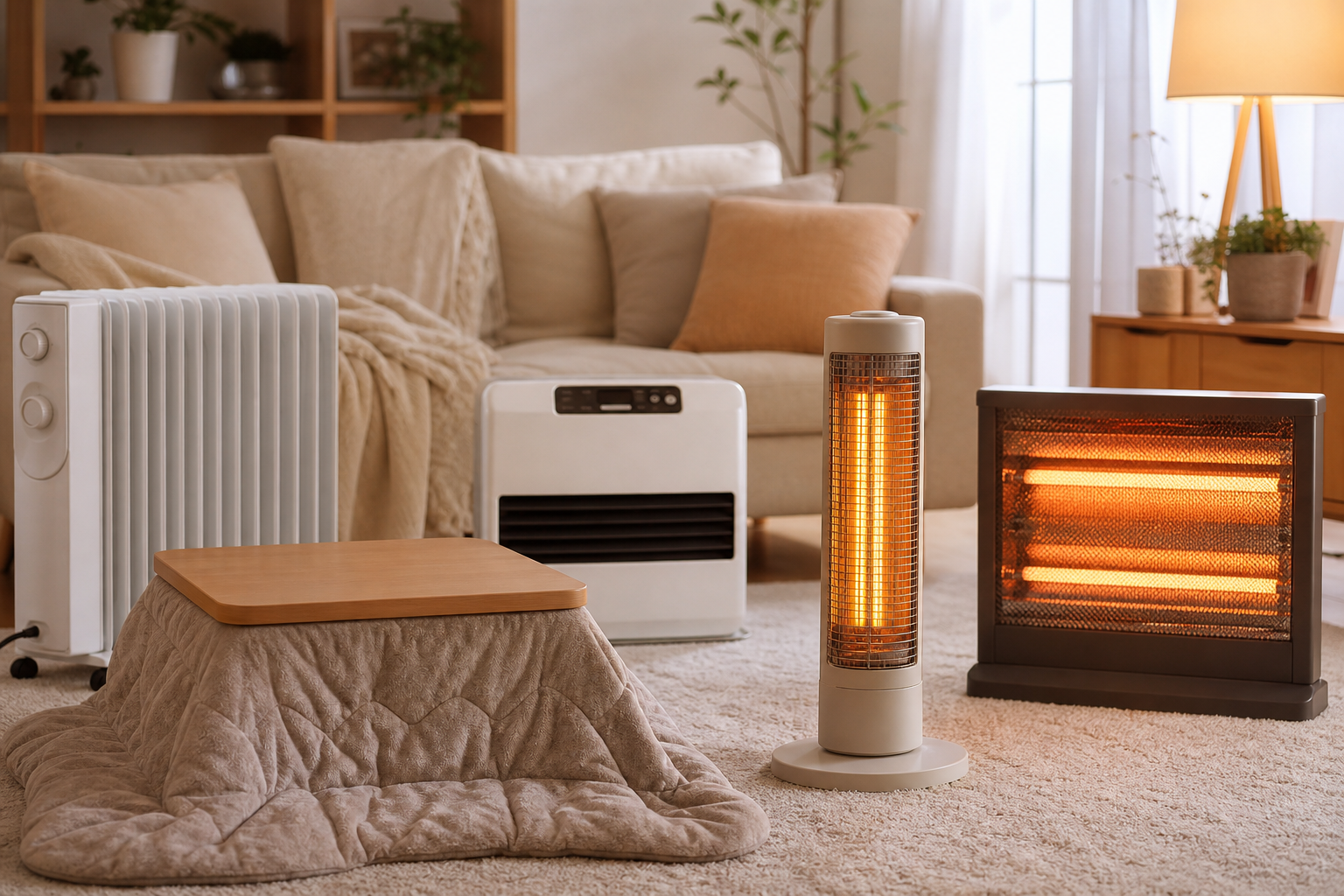 主要暖房器具とカーボンヒーターの電気代を徹底比較！
