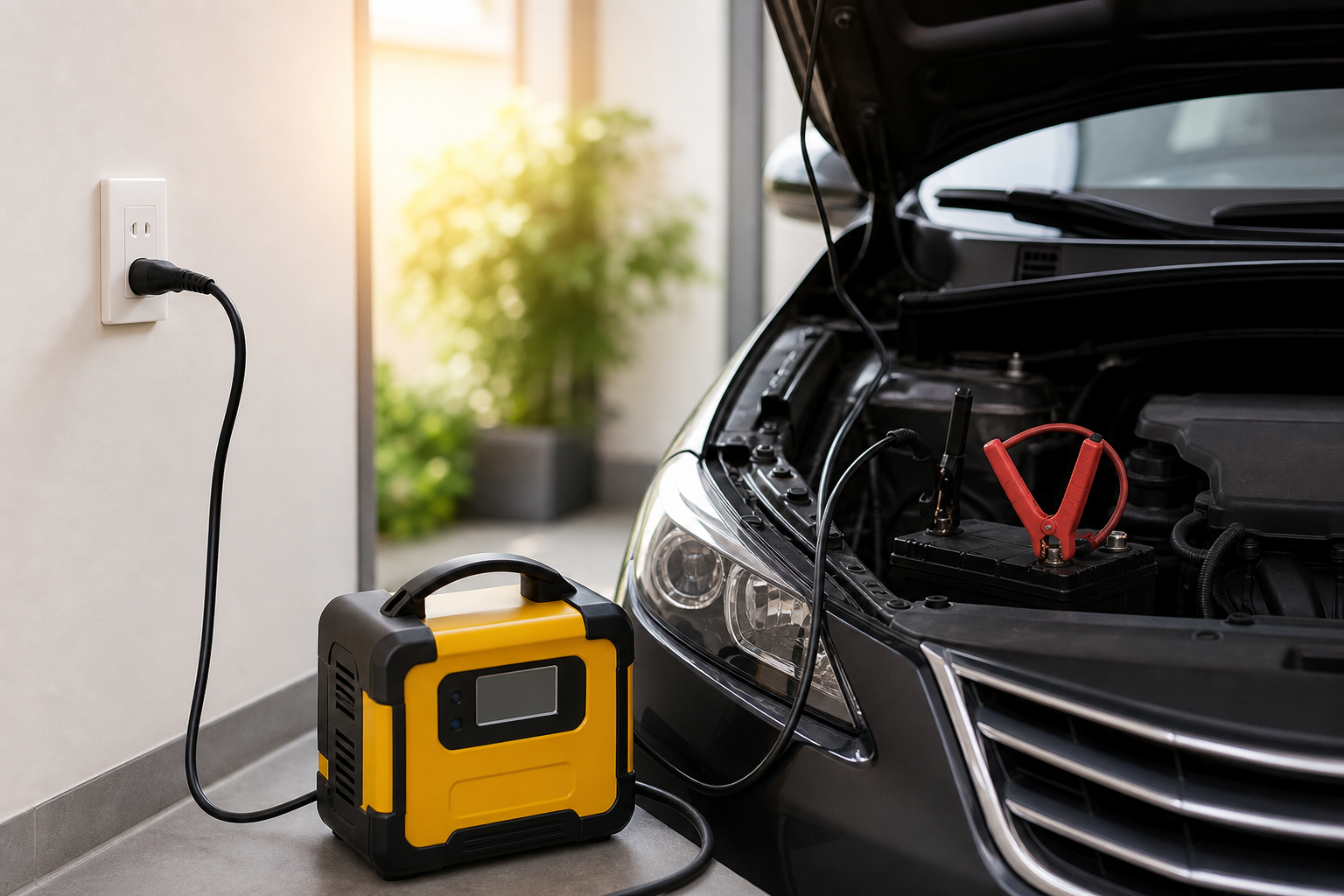 車のバッテリーは100Vコンセントで充電できます!ただし「直接」はNG