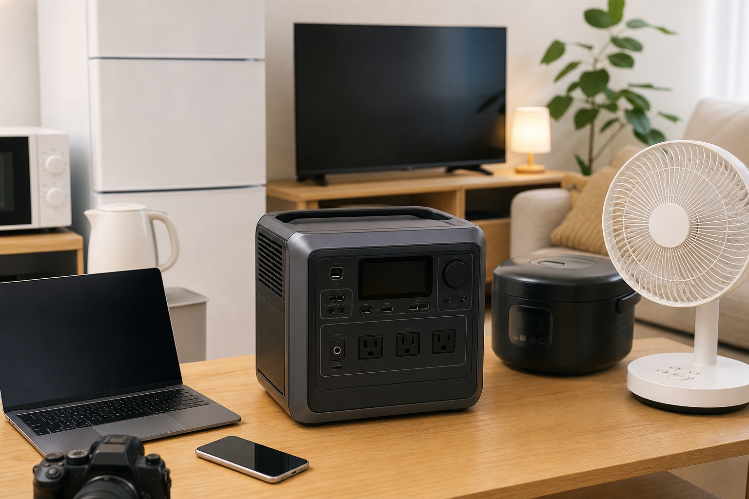 900Wのポータブル電源があれば、日常の多くの家電に対応できる！