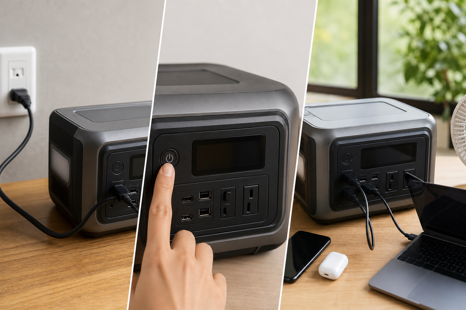 GOLABSポータブル電源の使い方は「充電→電源ON→出力ON」の3ステップ!